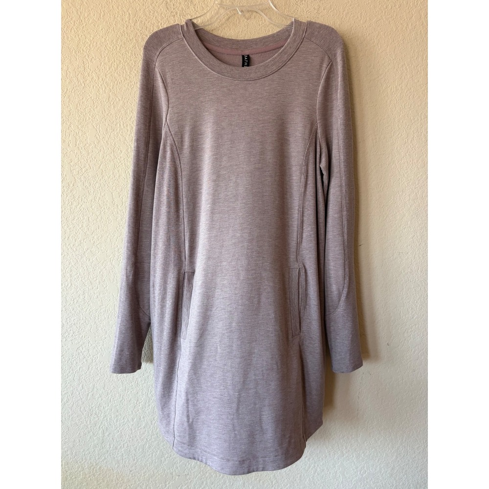 Athleta Purist Tunic Dress Mauve Purple Long Sleeve Pockets 599867 Small